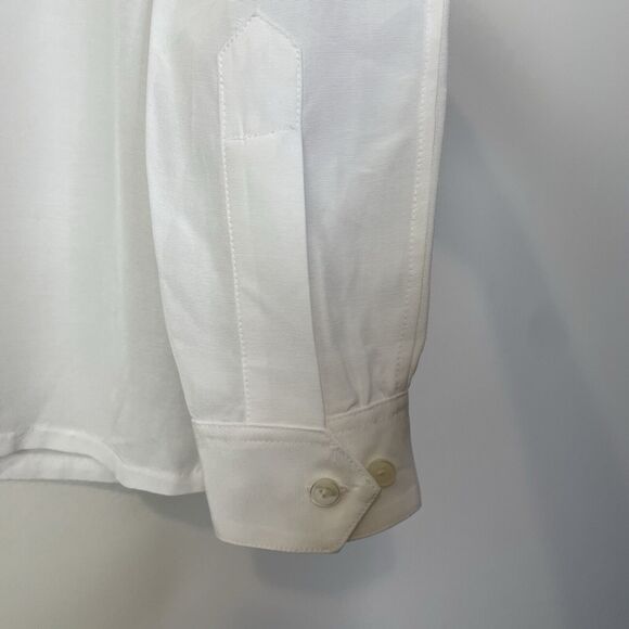 Alexa Chung for Madewell Pleat-Pocket Button-Up Shirt Small Eyelet White NT108 - Picture 11 of 16